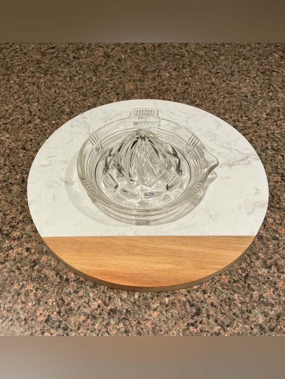 Hazel Atlas Vintage Pressed Glass Citrus Lemon Juicer Criss Cross Pattern *Desc